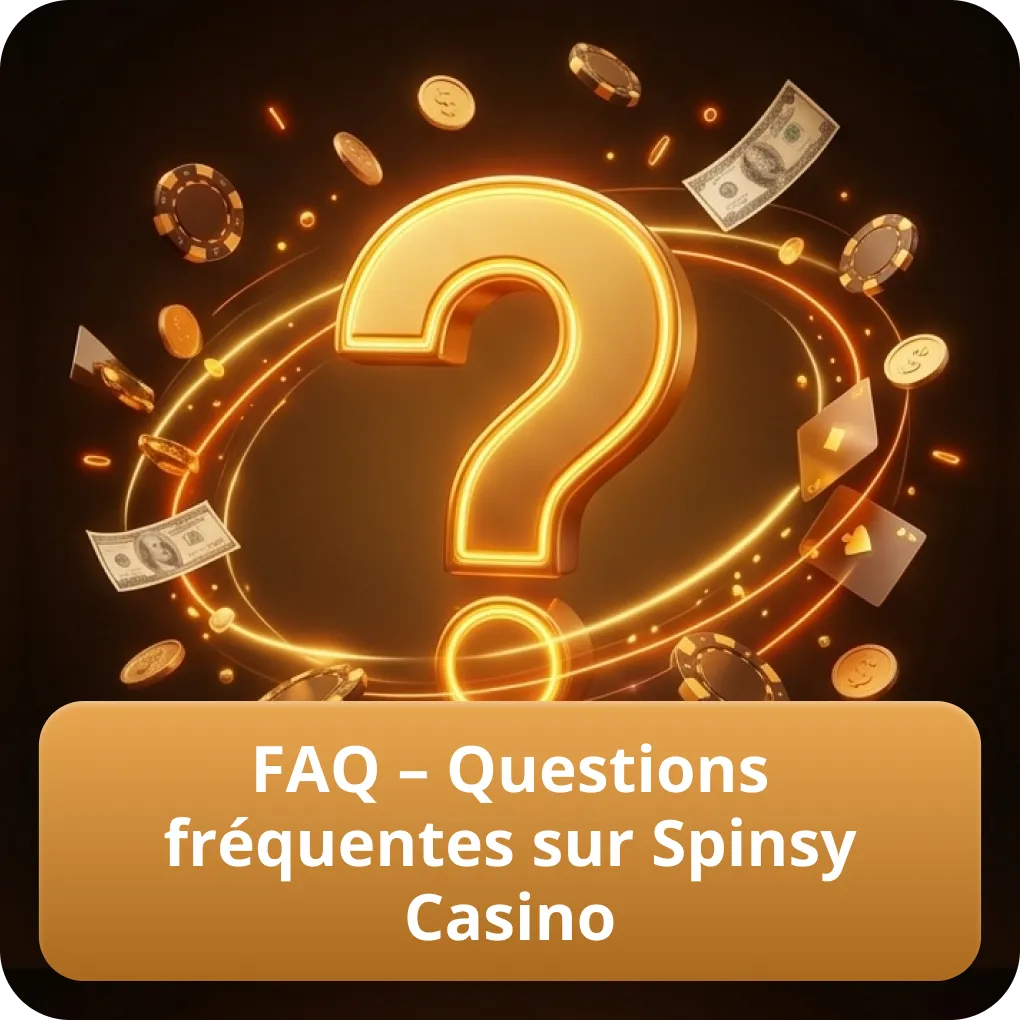 FAQ – questions fréquentes sur Spinsy Casino France