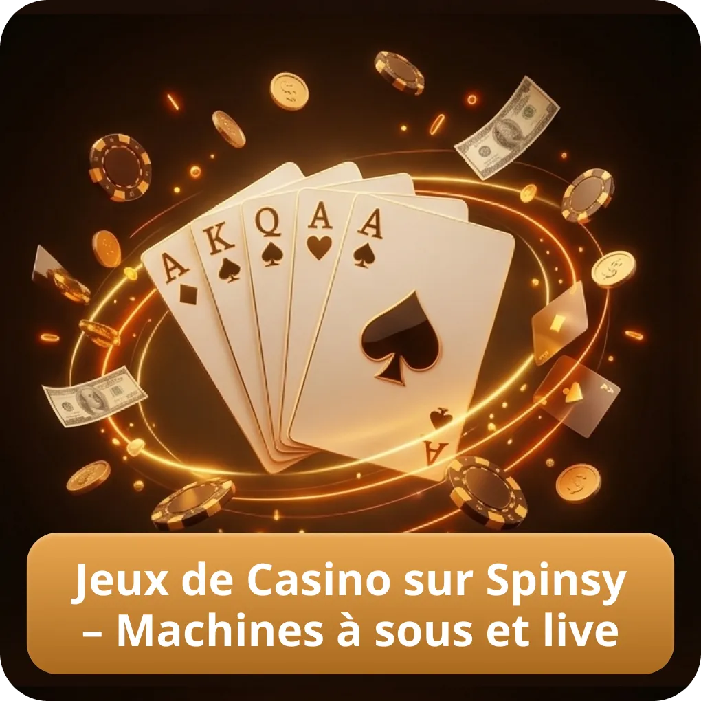 Jeux de casino sur Spinsy Casino France – machines à sous et live