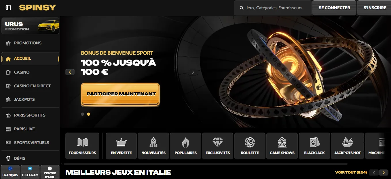 Spinsy Casino France – votre casino en ligne de référence